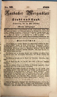 Ansbacher Morgenblatt für Stadt und Land (Ansbacher Morgenblatt) Samstag 13. Mai 1848