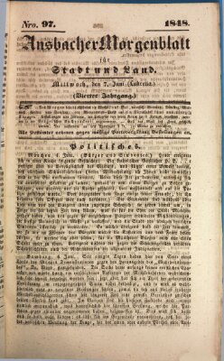 Ansbacher Morgenblatt für Stadt und Land (Ansbacher Morgenblatt) Mittwoch 7. Juni 1848