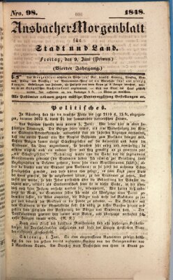 Ansbacher Morgenblatt für Stadt und Land (Ansbacher Morgenblatt) Freitag 9. Juni 1848