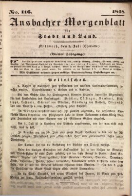 Ansbacher Morgenblatt für Stadt und Land (Ansbacher Morgenblatt) Mittwoch 5. Juli 1848