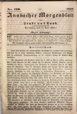 Ansbacher Morgenblatt für Stadt und Land (Ansbacher Morgenblatt) Dienstag 11. Juli 1848