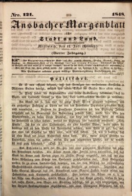 Ansbacher Morgenblatt für Stadt und Land (Ansbacher Morgenblatt) Mittwoch 12. Juli 1848