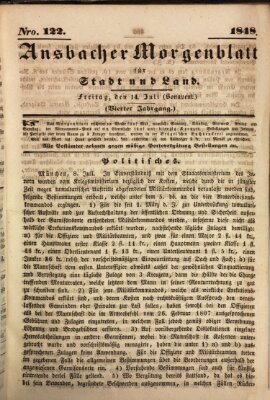 Ansbacher Morgenblatt für Stadt und Land (Ansbacher Morgenblatt) Freitag 14. Juli 1848