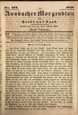 Ansbacher Morgenblatt für Stadt und Land (Ansbacher Morgenblatt) Samstag 15. Juli 1848