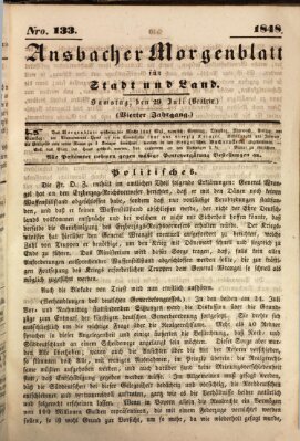 Ansbacher Morgenblatt für Stadt und Land (Ansbacher Morgenblatt) Samstag 29. Juli 1848