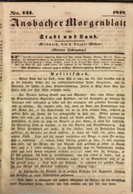 Ansbacher Morgenblatt für Stadt und Land (Ansbacher Morgenblatt) Mittwoch 9. August 1848