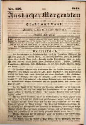 Ansbacher Morgenblatt für Stadt und Land (Ansbacher Morgenblatt) Mittwoch 30. August 1848