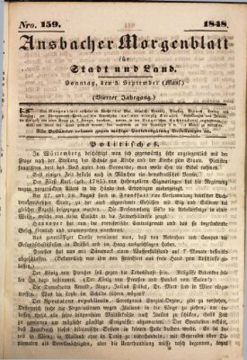 Ansbacher Morgenblatt für Stadt und Land (Ansbacher Morgenblatt) Sonntag 3. September 1848