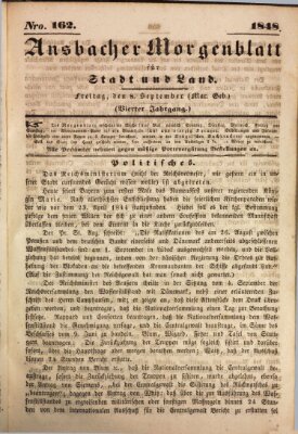 Ansbacher Morgenblatt für Stadt und Land (Ansbacher Morgenblatt) Freitag 8. September 1848