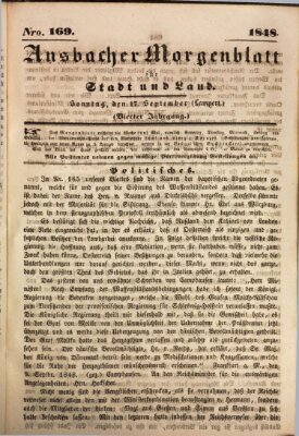 Ansbacher Morgenblatt für Stadt und Land (Ansbacher Morgenblatt) Sonntag 17. September 1848