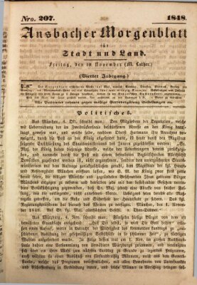 Ansbacher Morgenblatt für Stadt und Land (Ansbacher Morgenblatt) Freitag 10. November 1848