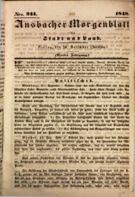 Ansbacher Morgenblatt für Stadt und Land (Ansbacher Morgenblatt) Freitag 29. Dezember 1848