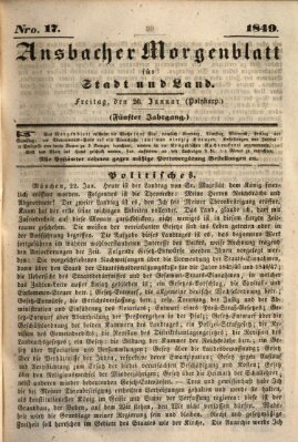 Ansbacher Morgenblatt für Stadt und Land (Ansbacher Morgenblatt) Freitag 26. Januar 1849