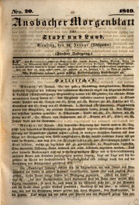 Ansbacher Morgenblatt für Stadt und Land (Ansbacher Morgenblatt) Dienstag 30. Januar 1849