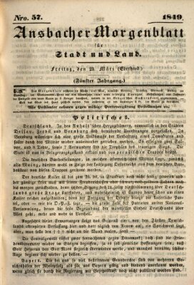 Ansbacher Morgenblatt für Stadt und Land (Ansbacher Morgenblatt) Freitag 23. März 1849