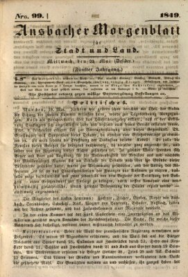 Ansbacher Morgenblatt für Stadt und Land (Ansbacher Morgenblatt) Mittwoch 23. Mai 1849