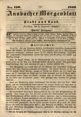 Ansbacher Morgenblatt für Stadt und Land (Ansbacher Morgenblatt) Freitag 3. August 1849