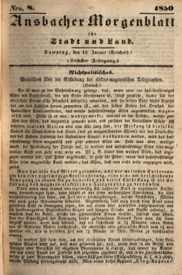 Ansbacher Morgenblatt für Stadt und Land (Ansbacher Morgenblatt) Samstag 12. Januar 1850