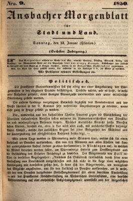 Ansbacher Morgenblatt für Stadt und Land (Ansbacher Morgenblatt) Sonntag 13. Januar 1850