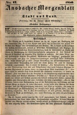 Ansbacher Morgenblatt für Stadt und Land (Ansbacher Morgenblatt) Freitag 25. Januar 1850