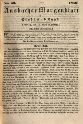 Ansbacher Morgenblatt für Stadt und Land (Ansbacher Morgenblatt) Freitag 15. März 1850