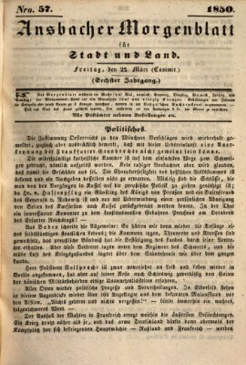 Ansbacher Morgenblatt für Stadt und Land (Ansbacher Morgenblatt) Freitag 22. März 1850