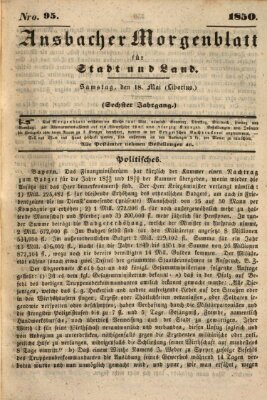 Ansbacher Morgenblatt für Stadt und Land (Ansbacher Morgenblatt) Samstag 18. Mai 1850