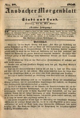 Ansbacher Morgenblatt für Stadt und Land (Ansbacher Morgenblatt) Freitag 24. Mai 1850