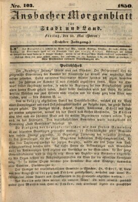 Ansbacher Morgenblatt für Stadt und Land (Ansbacher Morgenblatt) Freitag 31. Mai 1850