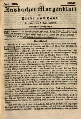 Ansbacher Morgenblatt für Stadt und Land (Ansbacher Morgenblatt) Freitag 7. Juni 1850