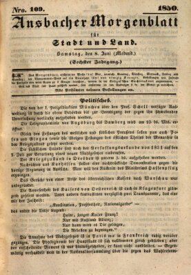 Ansbacher Morgenblatt für Stadt und Land (Ansbacher Morgenblatt) Samstag 8. Juni 1850