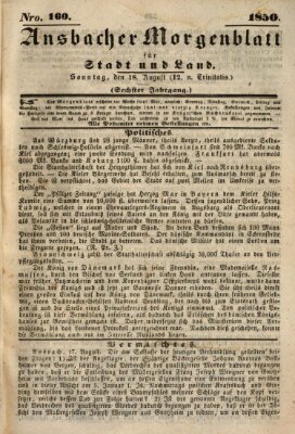 Ansbacher Morgenblatt für Stadt und Land (Ansbacher Morgenblatt) Sonntag 18. August 1850