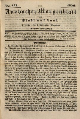 Ansbacher Morgenblatt für Stadt und Land (Ansbacher Morgenblatt) Freitag 6. September 1850