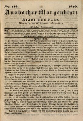 Ansbacher Morgenblatt für Stadt und Land (Ansbacher Morgenblatt) Mittwoch 18. September 1850