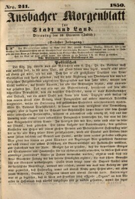 Ansbacher Morgenblatt für Stadt und Land (Ansbacher Morgenblatt) Dienstag 10. Dezember 1850