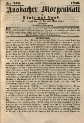 Ansbacher Morgenblatt für Stadt und Land (Ansbacher Morgenblatt) Mittwoch 11. Dezember 1850