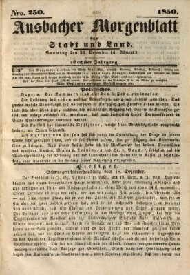 Ansbacher Morgenblatt für Stadt und Land (Ansbacher Morgenblatt) Sonntag 22. Dezember 1850