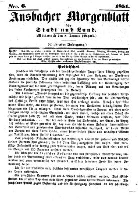 Ansbacher Morgenblatt für Stadt und Land (Ansbacher Morgenblatt) Mittwoch 8. Januar 1851