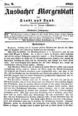 Ansbacher Morgenblatt für Stadt und Land (Ansbacher Morgenblatt) Samstag 11. Januar 1851