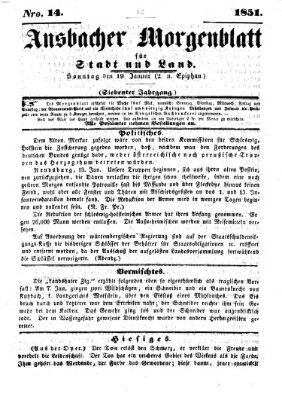 Ansbacher Morgenblatt für Stadt und Land (Ansbacher Morgenblatt) Sonntag 19. Januar 1851