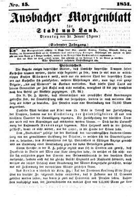 Ansbacher Morgenblatt für Stadt und Land (Ansbacher Morgenblatt) Dienstag 21. Januar 1851