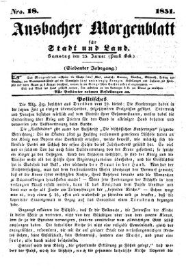 Ansbacher Morgenblatt für Stadt und Land (Ansbacher Morgenblatt) Samstag 25. Januar 1851