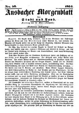 Ansbacher Morgenblatt für Stadt und Land (Ansbacher Morgenblatt) Freitag 14. März 1851