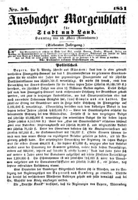 Ansbacher Morgenblatt für Stadt und Land (Ansbacher Morgenblatt) Sonntag 16. März 1851