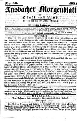 Ansbacher Morgenblatt für Stadt und Land (Ansbacher Morgenblatt) Mittwoch 19. März 1851