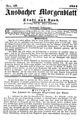 Ansbacher Morgenblatt für Stadt und Land (Ansbacher Morgenblatt) Freitag 21. März 1851