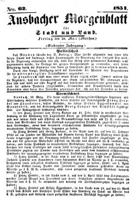 Ansbacher Morgenblatt für Stadt und Land (Ansbacher Morgenblatt) Freitag 28. März 1851