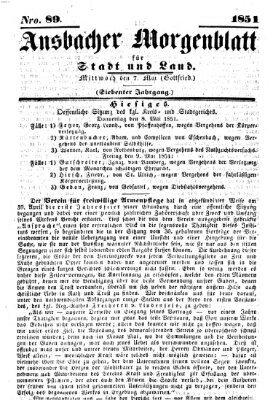 Ansbacher Morgenblatt für Stadt und Land (Ansbacher Morgenblatt) Mittwoch 7. Mai 1851