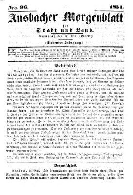 Ansbacher Morgenblatt für Stadt und Land (Ansbacher Morgenblatt) Samstag 17. Mai 1851