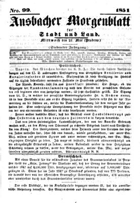 Ansbacher Morgenblatt für Stadt und Land (Ansbacher Morgenblatt) Mittwoch 21. Mai 1851